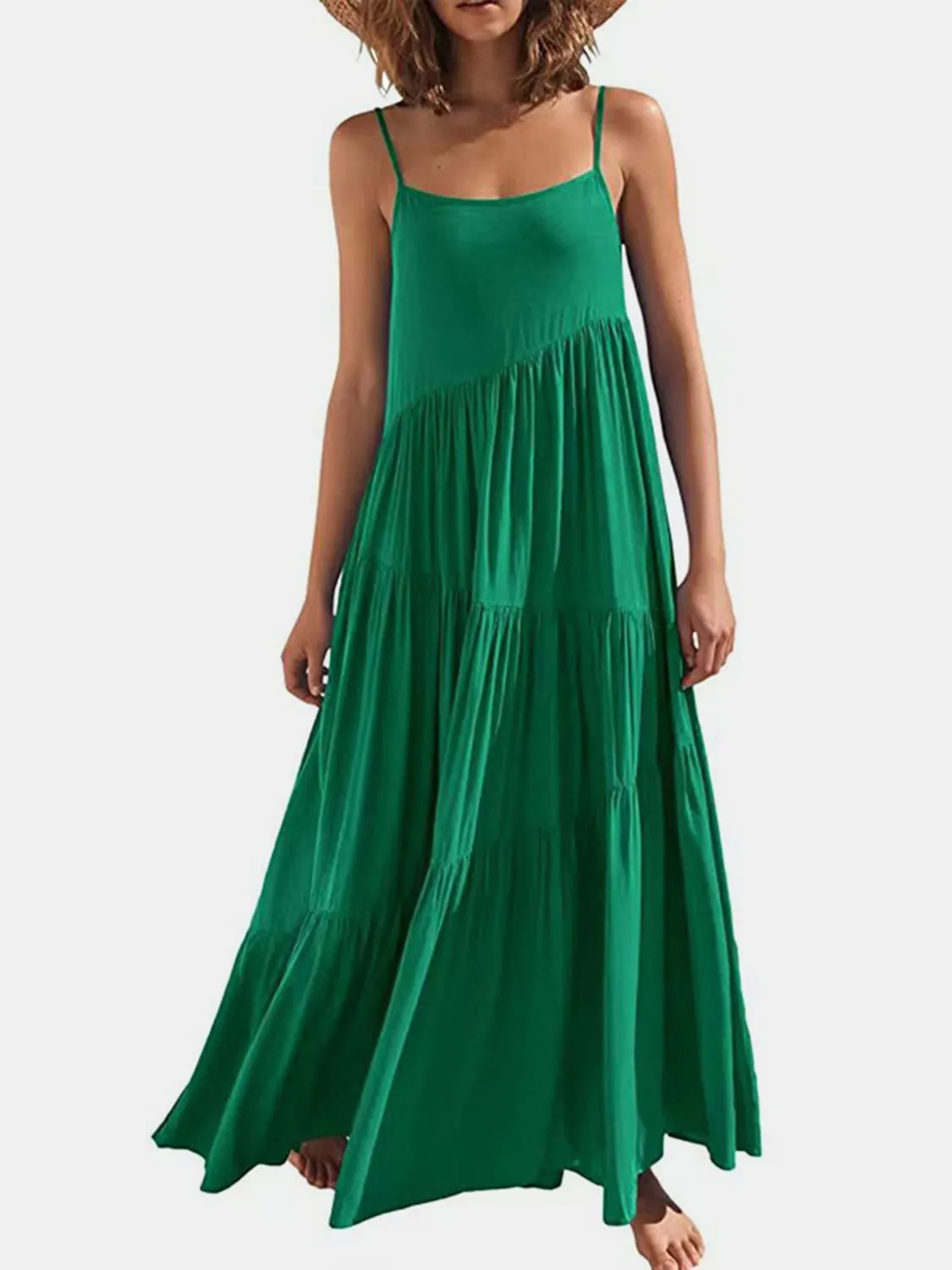 Full Size Ruched Tiered Spaghetti Strap Dress sold by Charming Charlie product image thumbnail 4