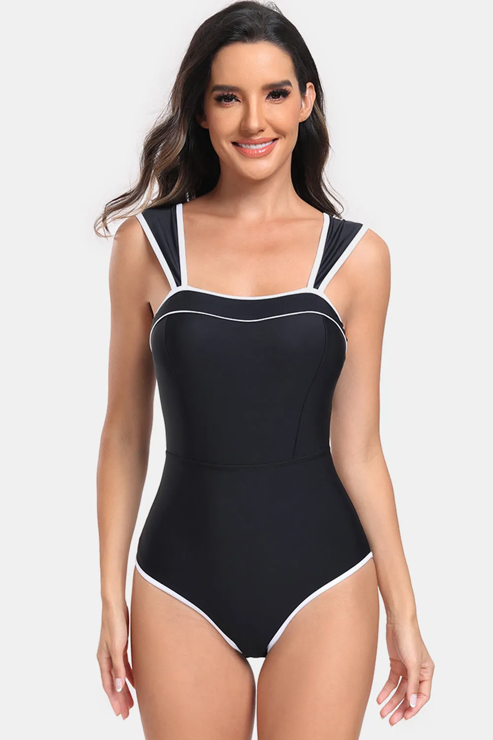 Contrast Trim Wide Strap Two-Piece Swim Set sold by Charming Charlie product image thumbnail 4