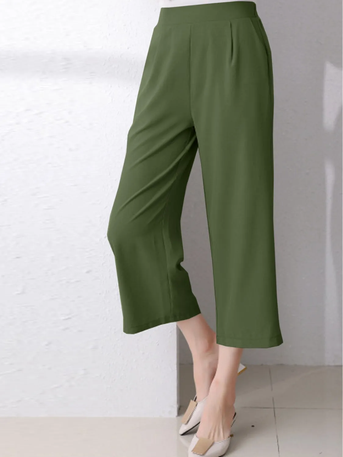 Full Size Pocketed Half Elastic Waist Pants sold by Charming Charlie product image thumbnail 3