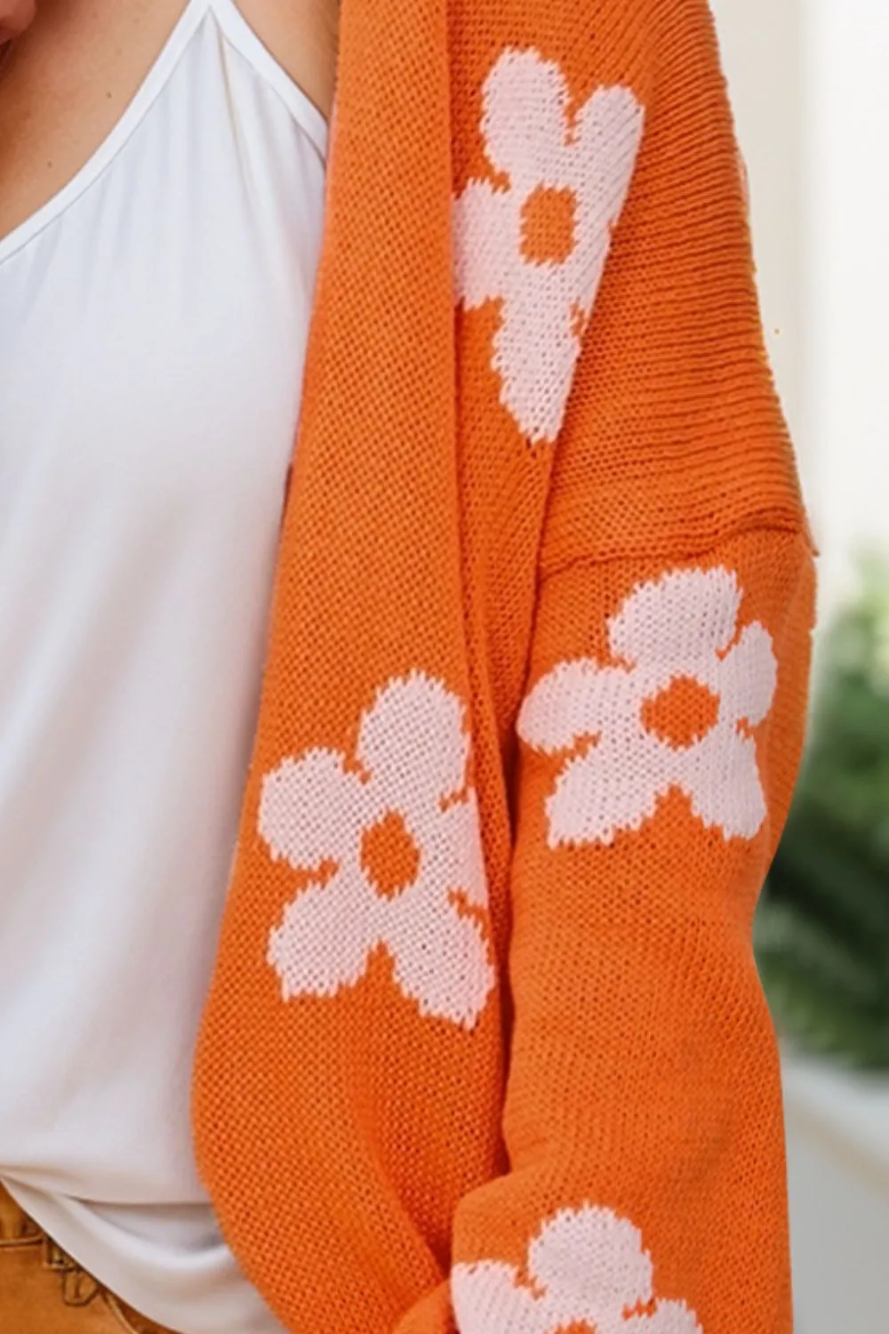 Flower Open Front Long Sleeve Cardigan sold by Charming Charlie product image thumbnail 2