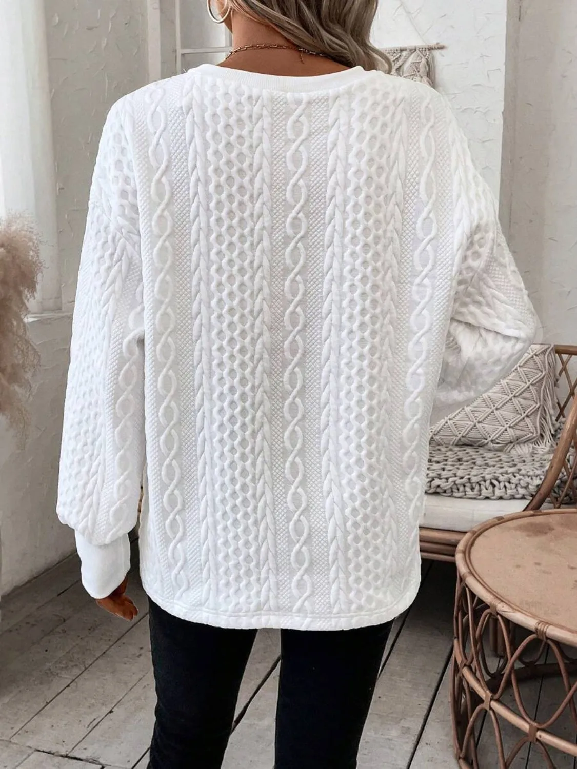 V-Neck Long Sleeve Sweatshirt sold by Charming Charlie product image thumbnail 5
