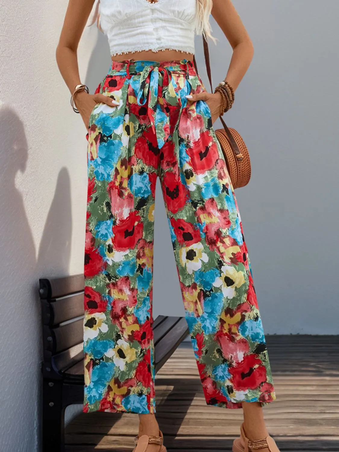Tied Printed Wide Leg Pants sold by Charming Charlie product image thumbnail 3