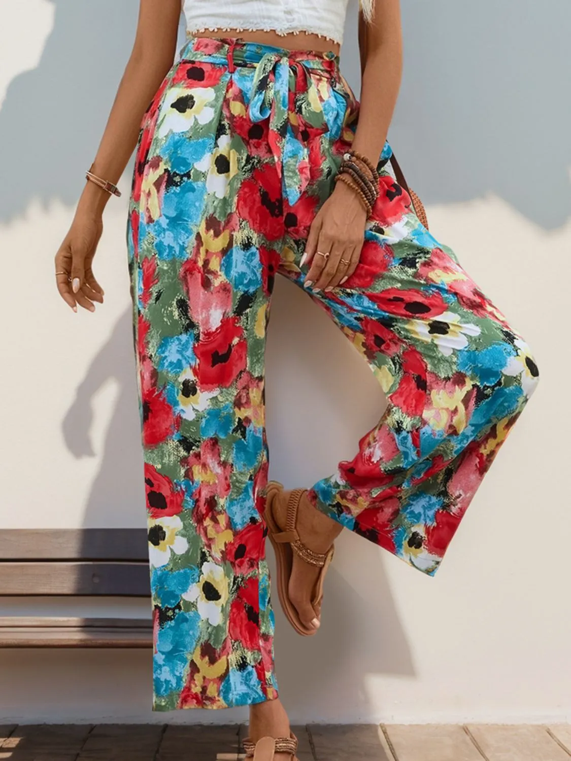 Tied Printed Wide Leg Pants sold by Charming Charlie product image thumbnail 4