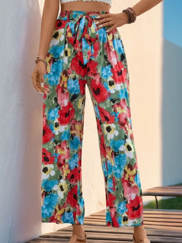 Tied Printed Wide Leg Pants sold by Charming Charlie