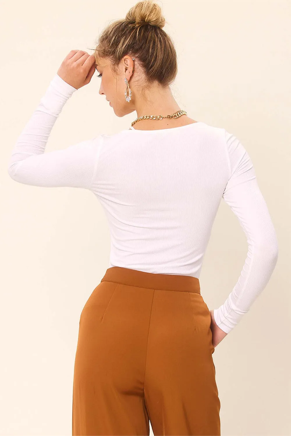 Idem Ditto Front Cut Out Long Sleeve Knit Top sold by Charming Charlie product image thumbnail 2