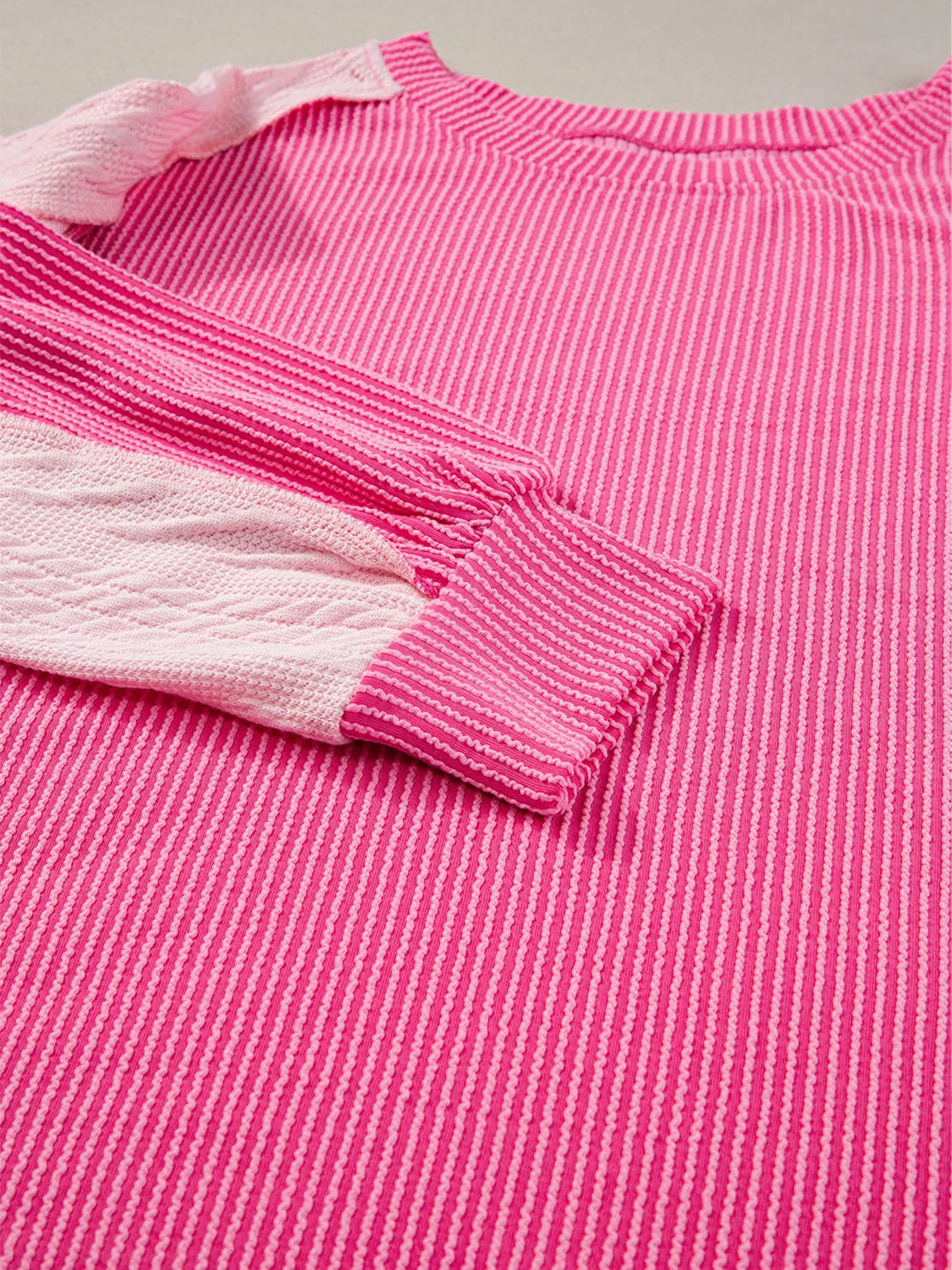 Exposed Seam Contrast Round Neck Sweatshirt sold by Charming Charlie product image thumbnail 2