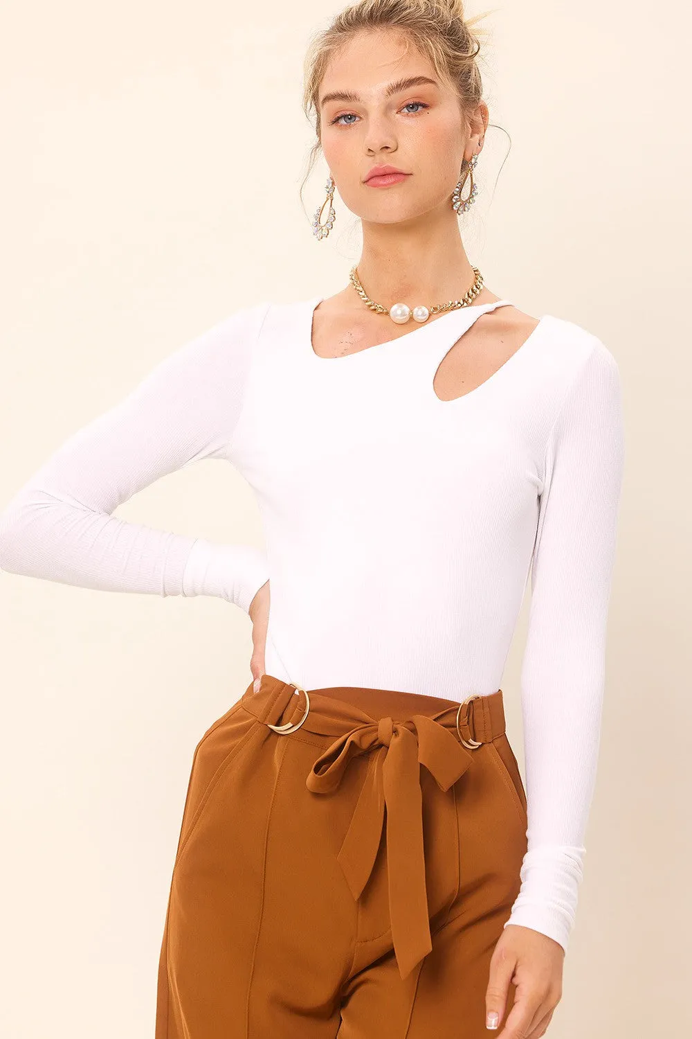 Idem Ditto Front Cut Out Long Sleeve Knit Top sold by Charming Charlie product image thumbnail 4