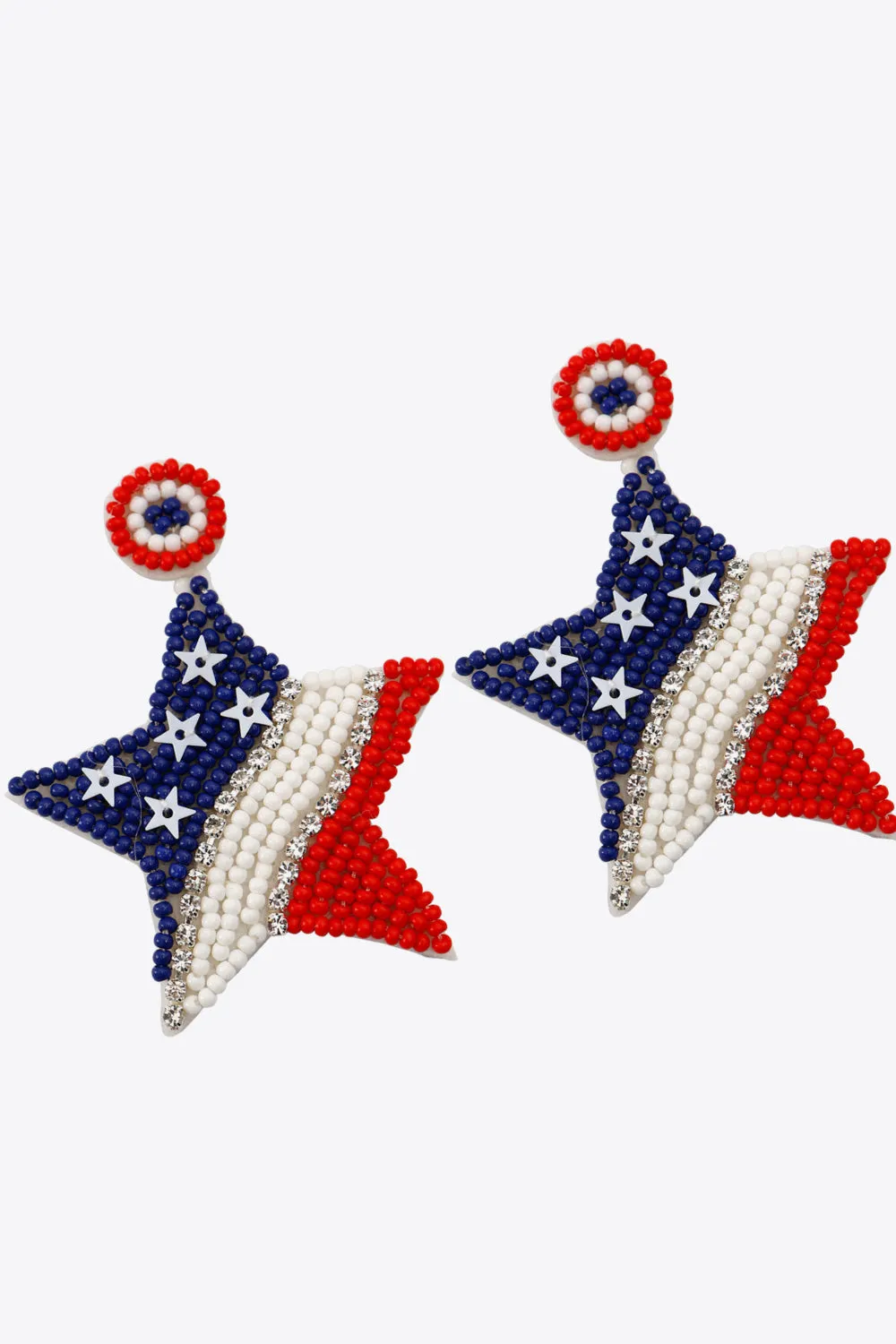 US Flag Beaded Star Earrings sold by Charming Charlie product image thumbnail 3