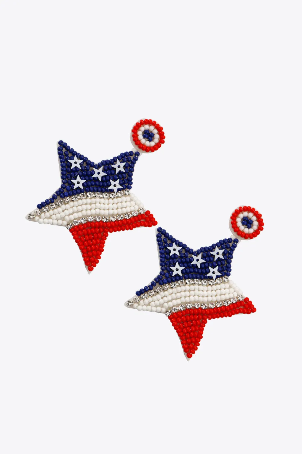 US Flag Beaded Star Earrings sold by Charming Charlie product image thumbnail 2