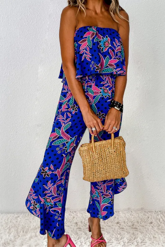 Printed Tube Jumpsuit sold by Charming Charlie