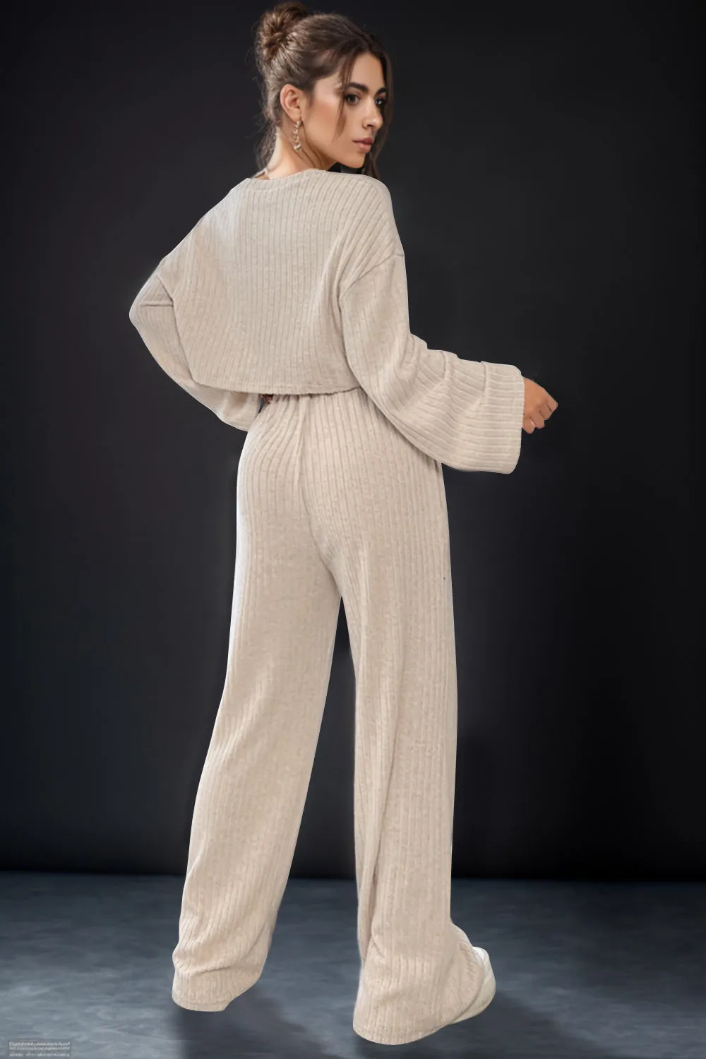 Round Neck Long Sleeve Top and Pants Set sold by Charming Charlie product image thumbnail 2