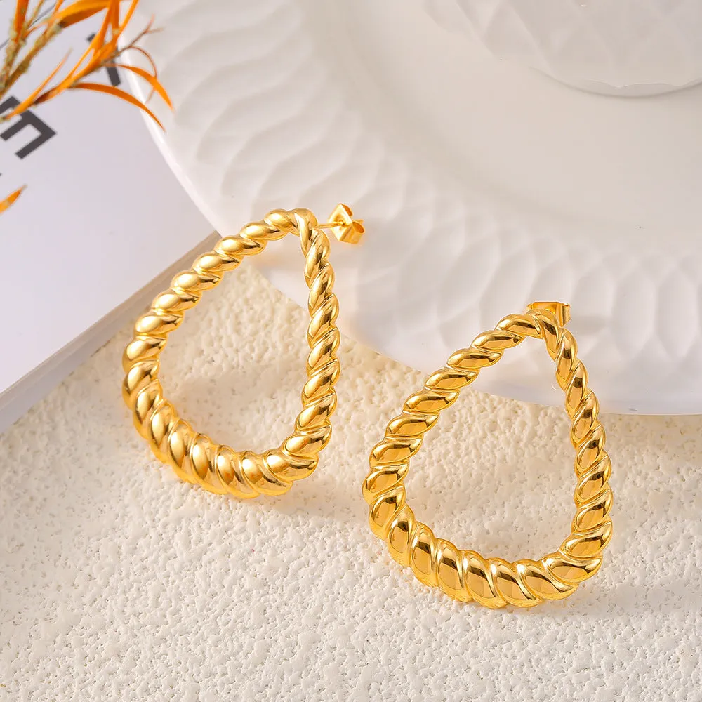 18K Gold-Plated Twisted Earrings sold by Charming Charlie product image thumbnail 3