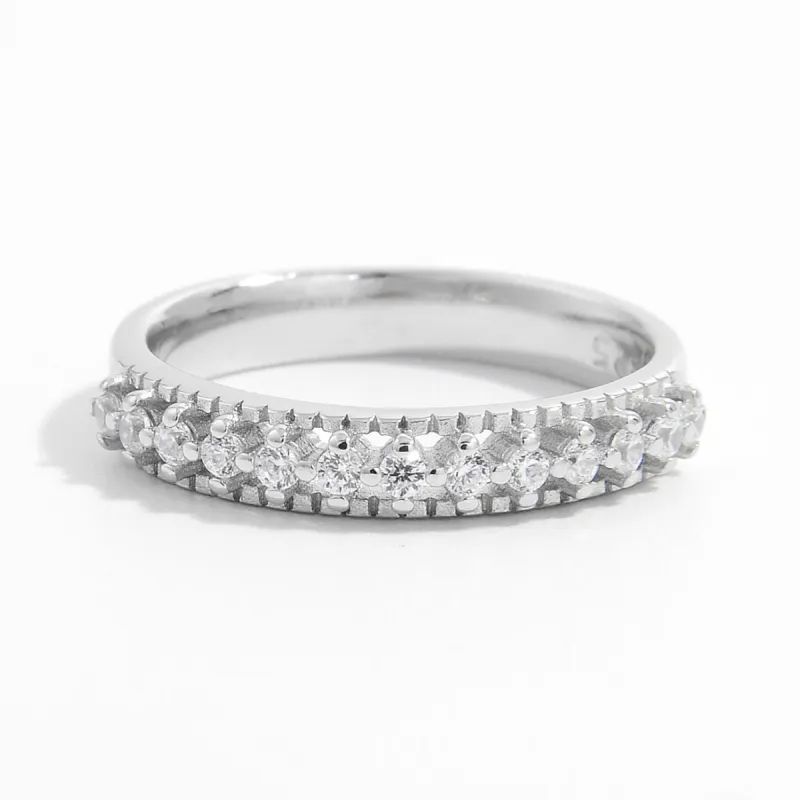 925 Sterling Silver Inlaid Zircon Ring sold by Charming Charlie