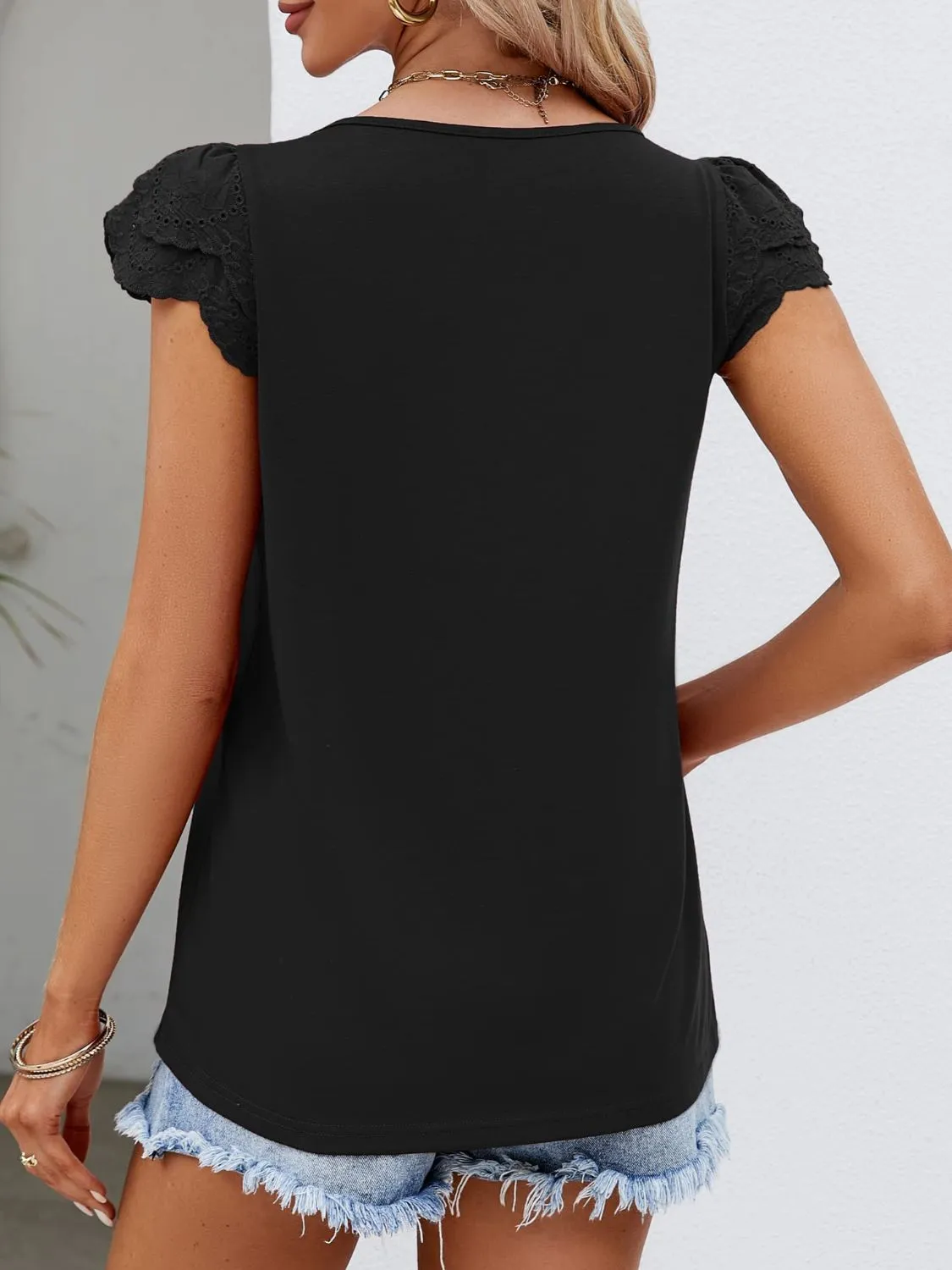 Ruffled Square Neck Cap Sleeve Blouse sold by Charming Charlie product image thumbnail 5