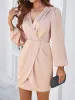 Ruched Surplice Long Sleeve Mini Dress sold by Charming Charlie