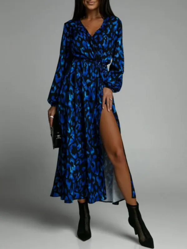 Slit Printed Surplice Long Sleeve Dress sold by Charming Charlie