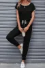 Contrast Trim Round Neck Top and Pants Set sold by Charming Charlie