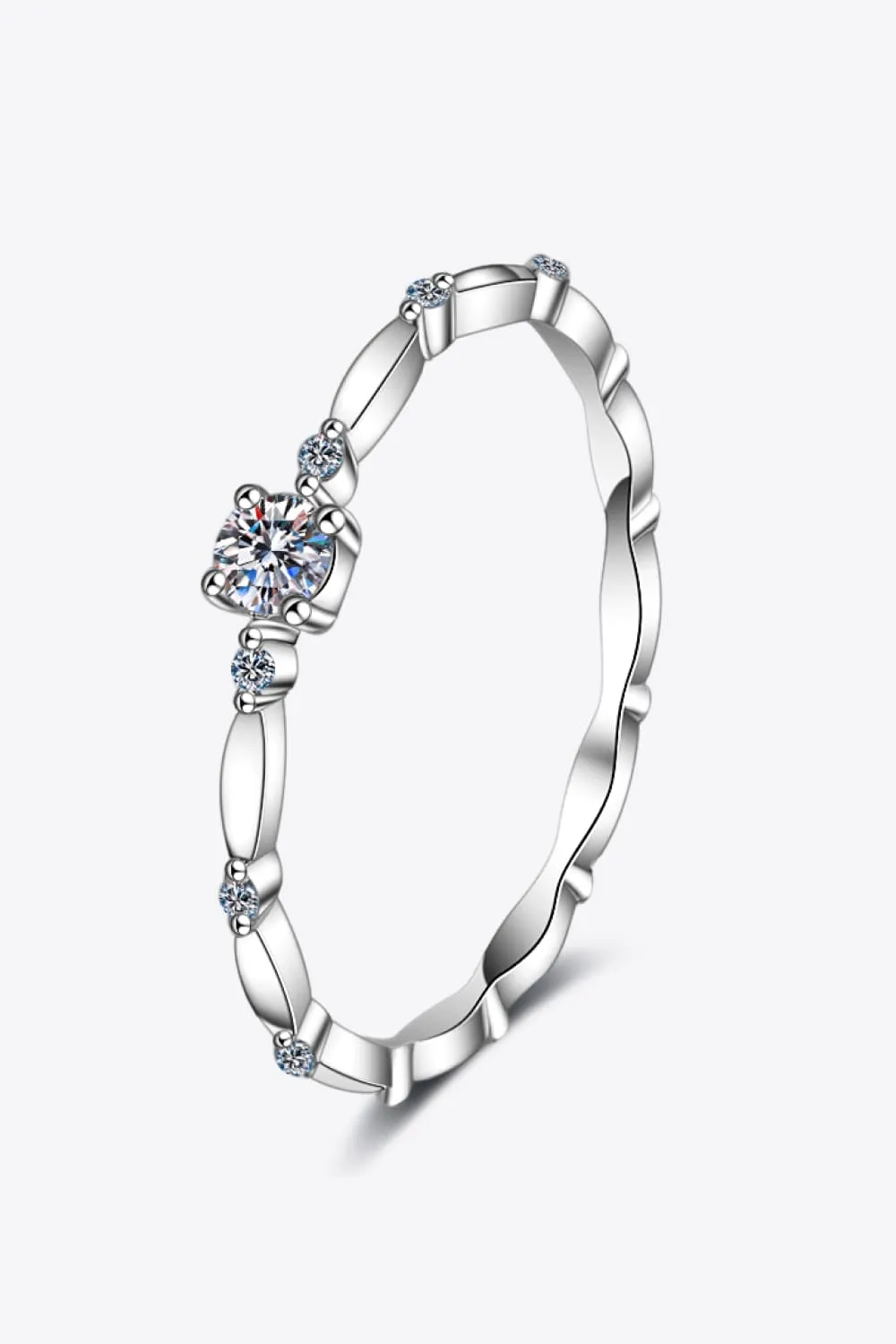 Moissanite 925 Sterling Silver Rhodium-Plated Ring sold by Charming Charlie