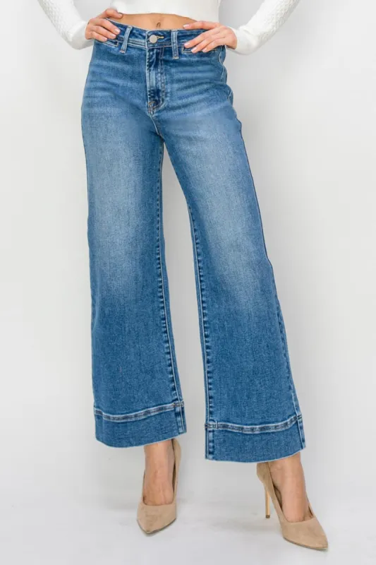 Risen Full Size High Rise Wide Leg Jeans sold by Charming Charlie
