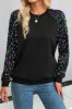 Sequin Round Neck Long Sleeve Blouse sold by Charming Charlie
