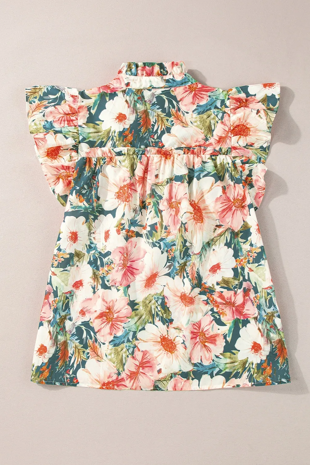 Ruffled Printed Tie Neck Cap Sleeve Blouse sold by Charming Charlie product image thumbnail 3