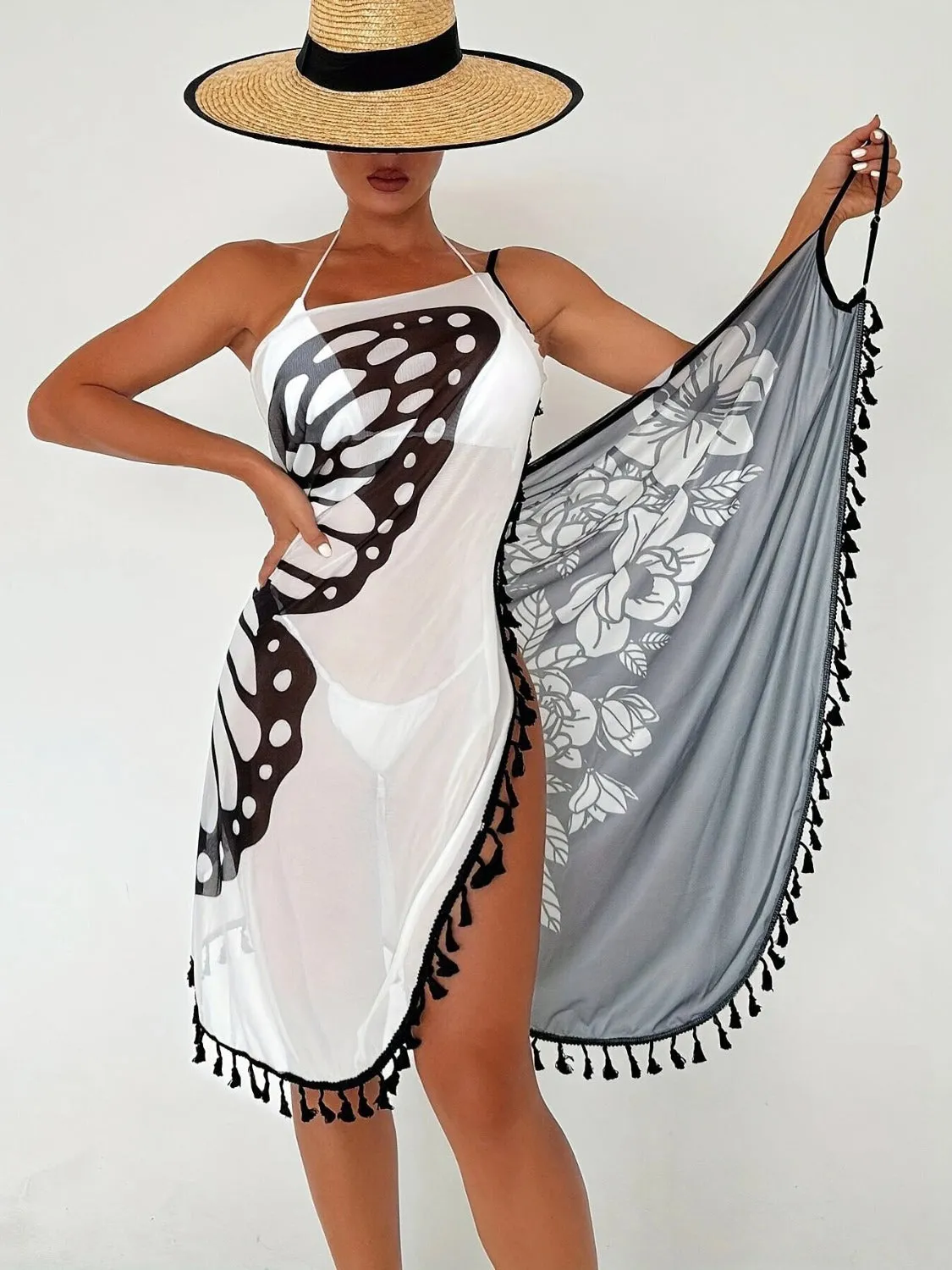 Tassel Printed Spaghetti Strap Cover Up sold by Charming Charlie product image thumbnail 5