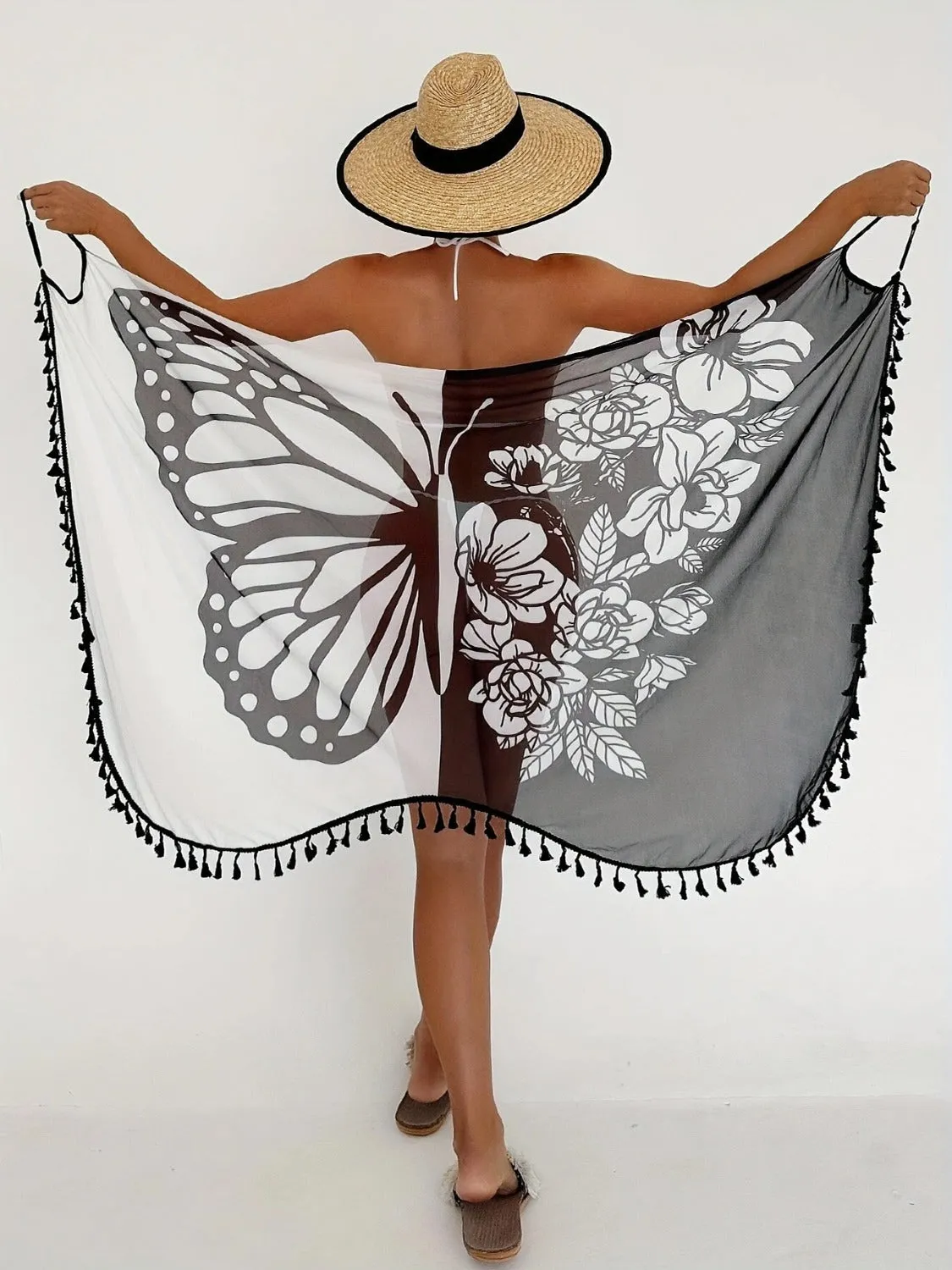 Tassel Printed Spaghetti Strap Cover Up sold by Charming Charlie product image thumbnail 2