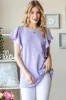 Heimish Full Size Ruffled Sleeve Ribbed Top sold by Charming Charlie