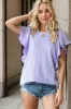 Heimish Full Size Ruffled Sleeve Ribbed Top sold by Charming Charlie