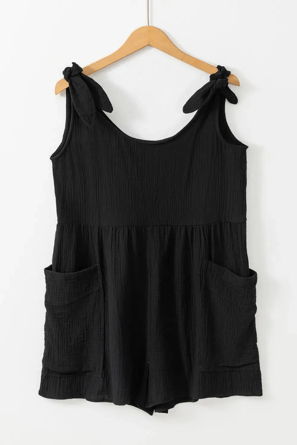 Scoop Neck Tie Shoulder Romper sold by Charming Charlie product image thumbnail 5