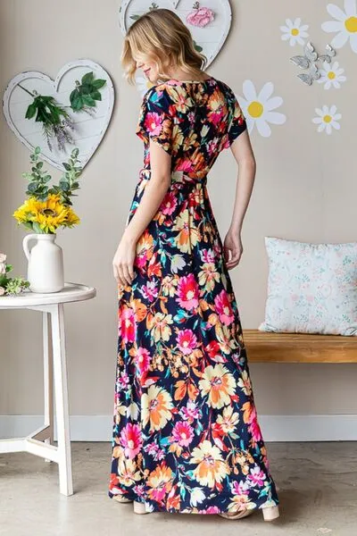 Heimish Full Size Floral Surplice Tie Waist Maxi Dress sold by Charming Charlie product image thumbnail 4