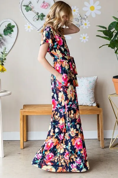 Heimish Full Size Floral Surplice Tie Waist Maxi Dress sold by Charming Charlie product image thumbnail 5
