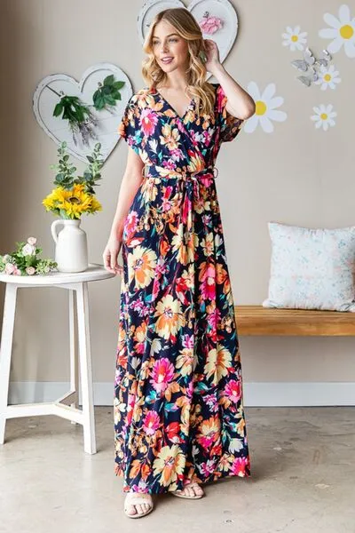 Heimish Full Size Floral Surplice Tie Waist Maxi Dress sold by Charming Charlie product image thumbnail 2