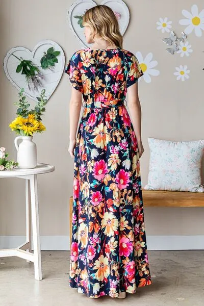 Heimish Full Size Floral Surplice Tie Waist Maxi Dress sold by Charming Charlie product image thumbnail 3