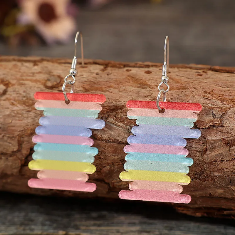 Acrylic Rainbow Dangle Earrings sold by Charming Charlie