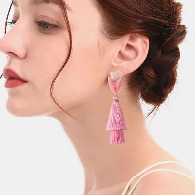 Tassel Bead Stainless Steel Dangle Earrings sold by Charming Charlie product image thumbnail 2