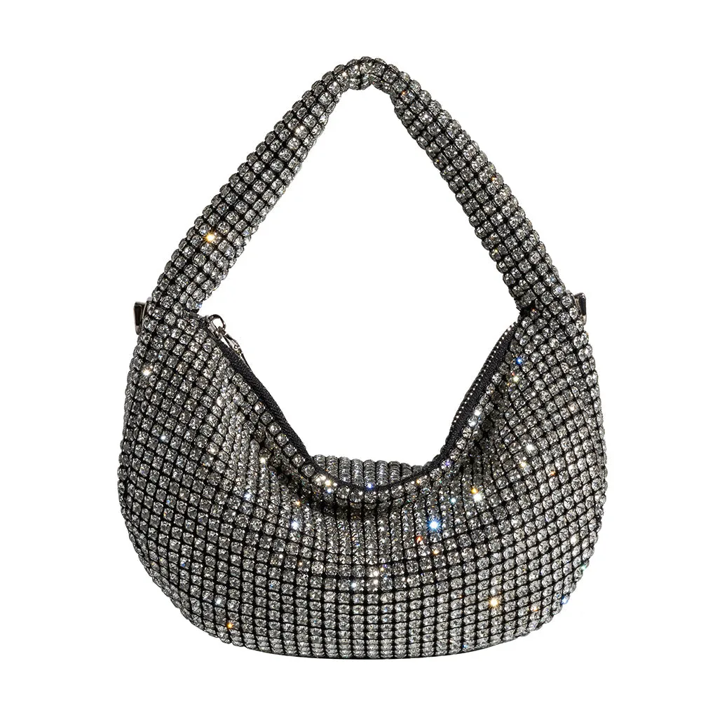 Milly Silver Crystal Crossbody Bag sold by Charming Charlie