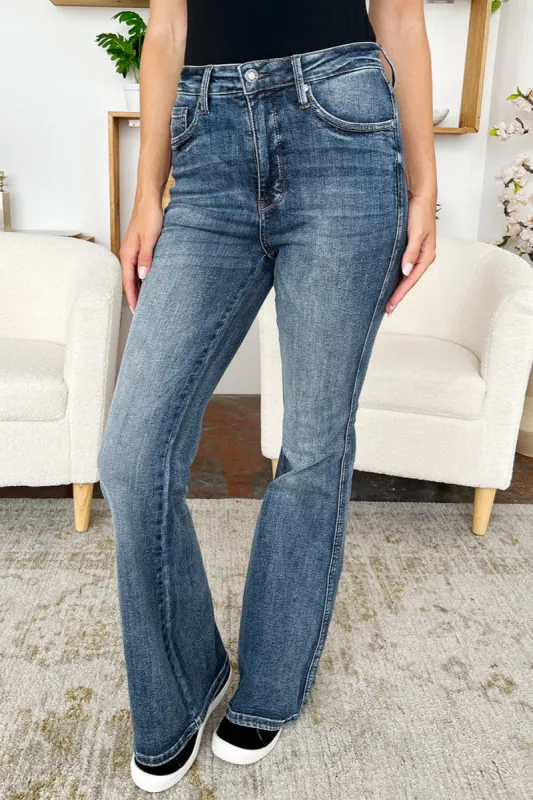 Judy Blue Full Size High Waist Tummy Control Flare Jeans sold by Charming Charlie