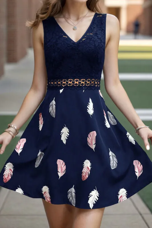 Lace Detail V-Neck Sleeveless Dress sold by Charming Charlie