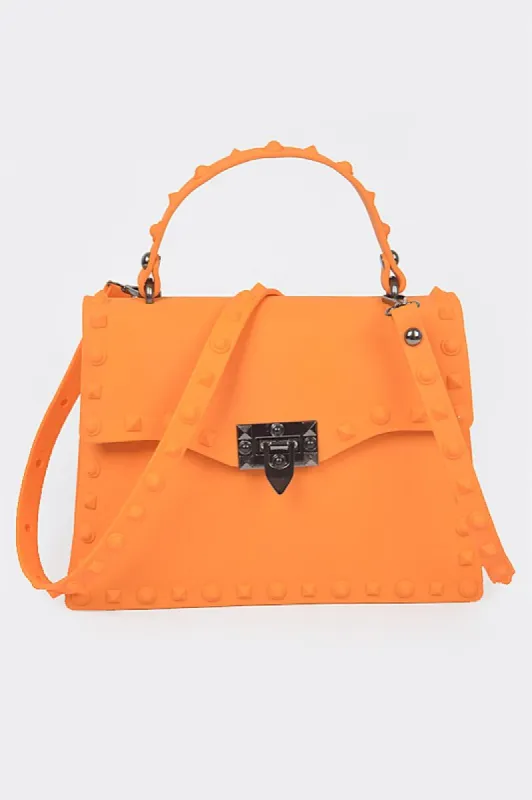 Matte Finish Studded Convertible Jelly Bag sold by Charming Charlie