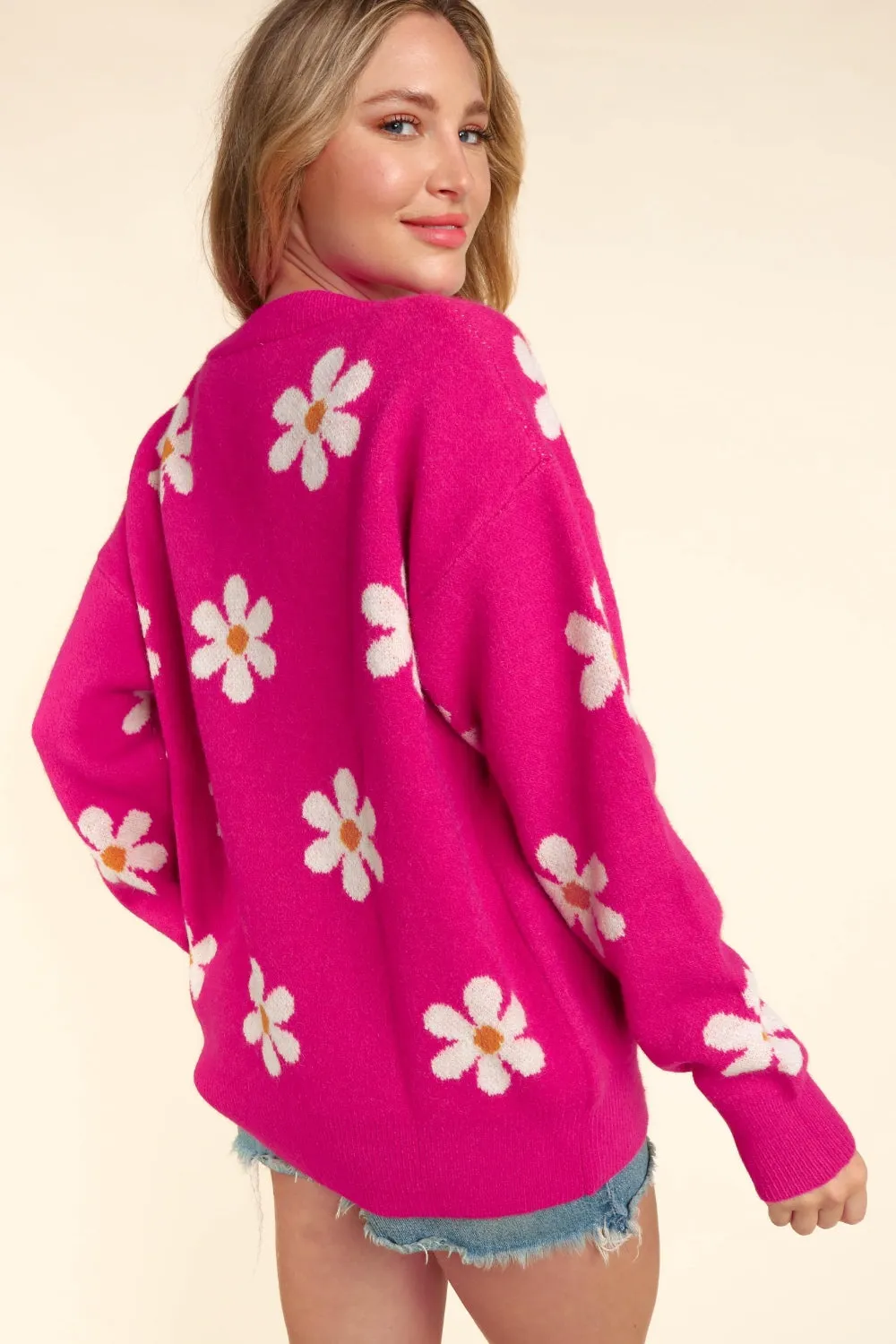 Haptics Full Size Daisy Floral Button Down Long Sleeve Cardigan sold by Charming Charlie product image thumbnail 2