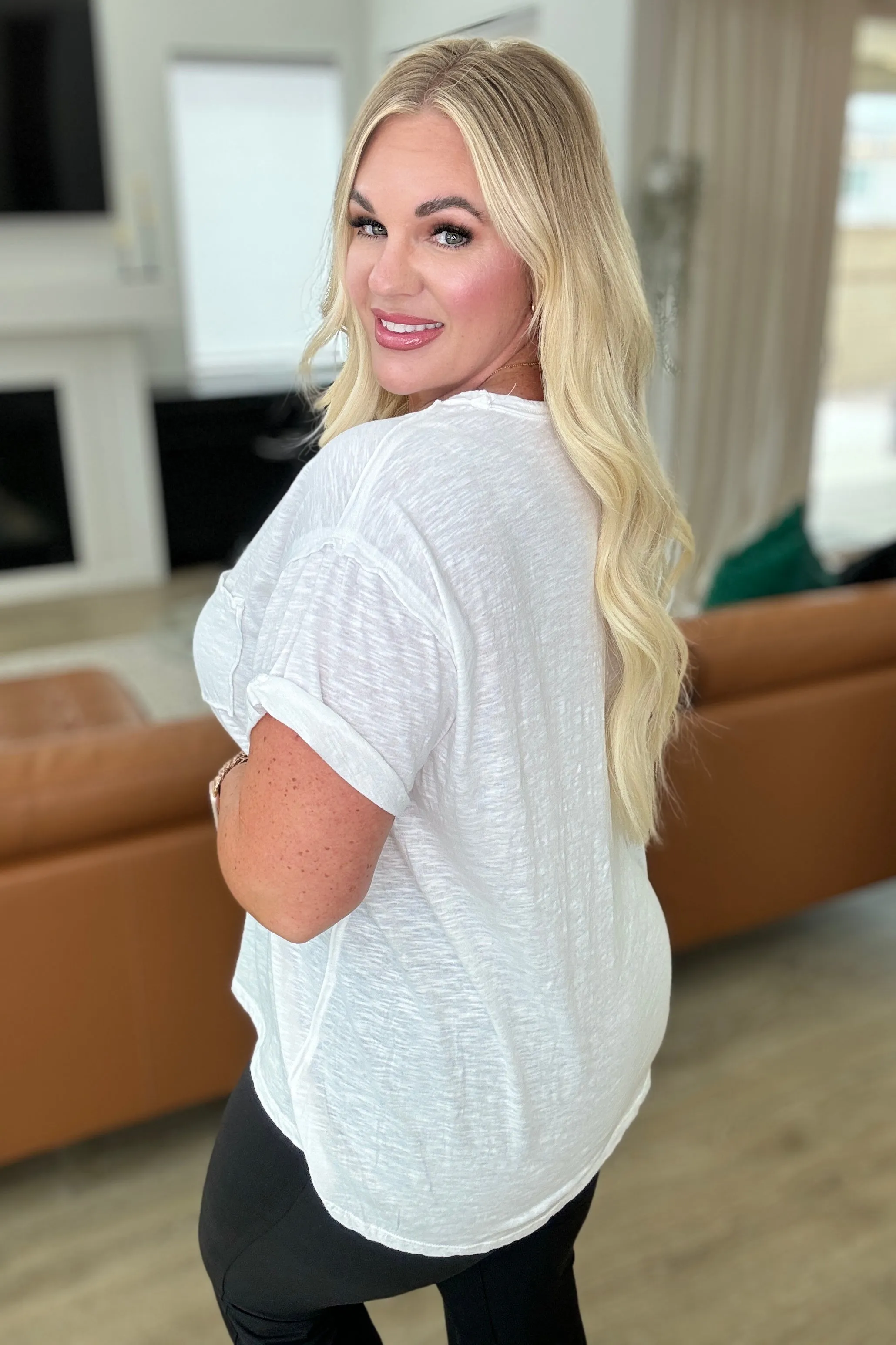 Casually Cool Patch Pocket Tee in White sold by Charming Charlie product image thumbnail 5