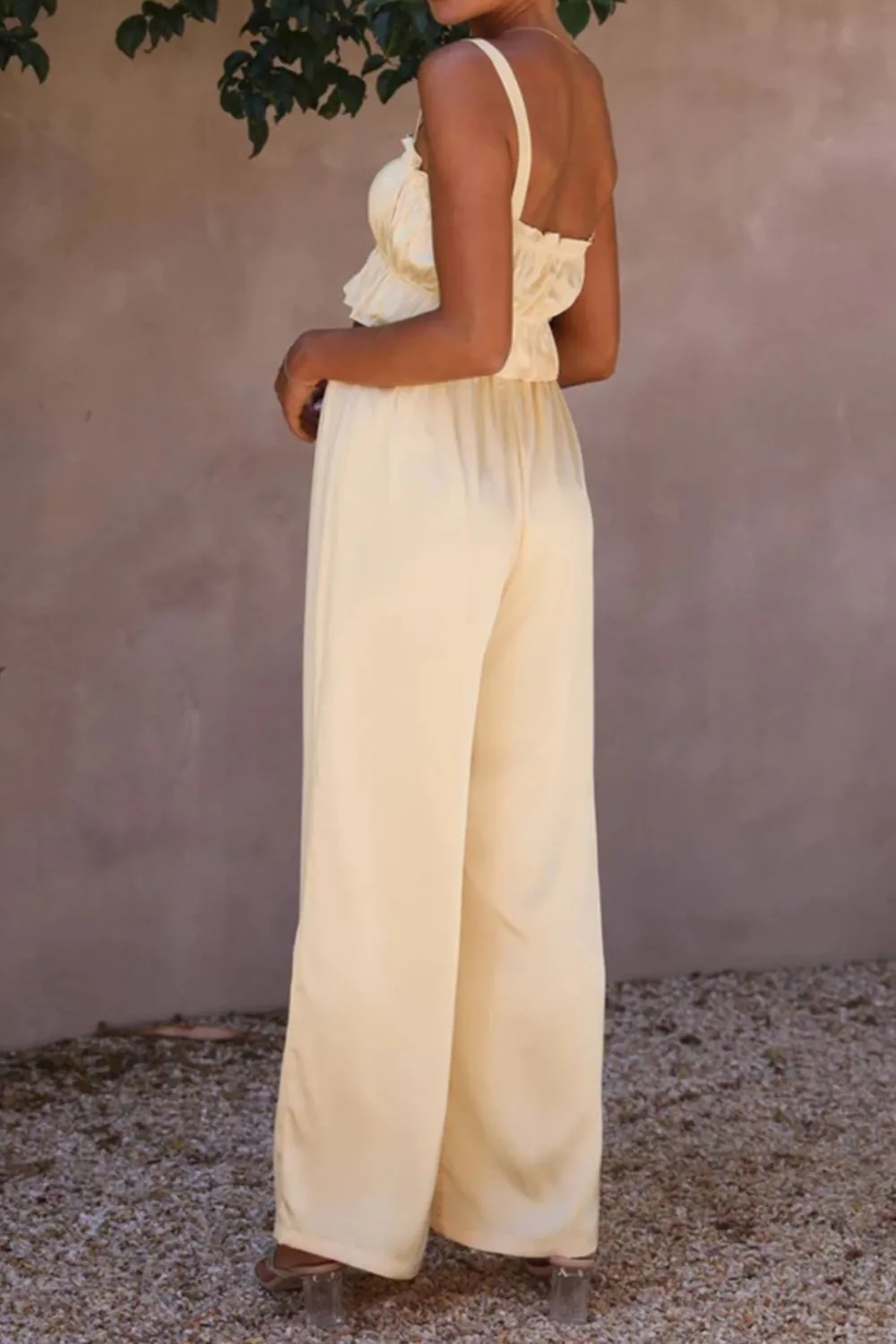 Ruffled Sleeveless Top and Wide Leg Pants Set sold by Charming Charlie product image thumbnail 3