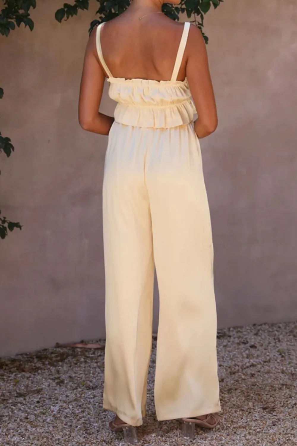 Ruffled Sleeveless Top and Wide Leg Pants Set sold by Charming Charlie product image thumbnail 2