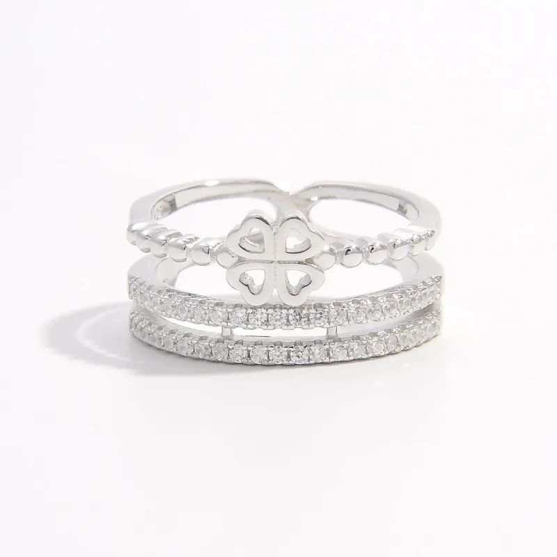 925 Sterling Silver Zircon Lucky Clover Ring sold by Charming Charlie
