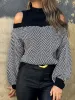 Mock Neck Cold Shoulder Sweater sold by Charming Charlie