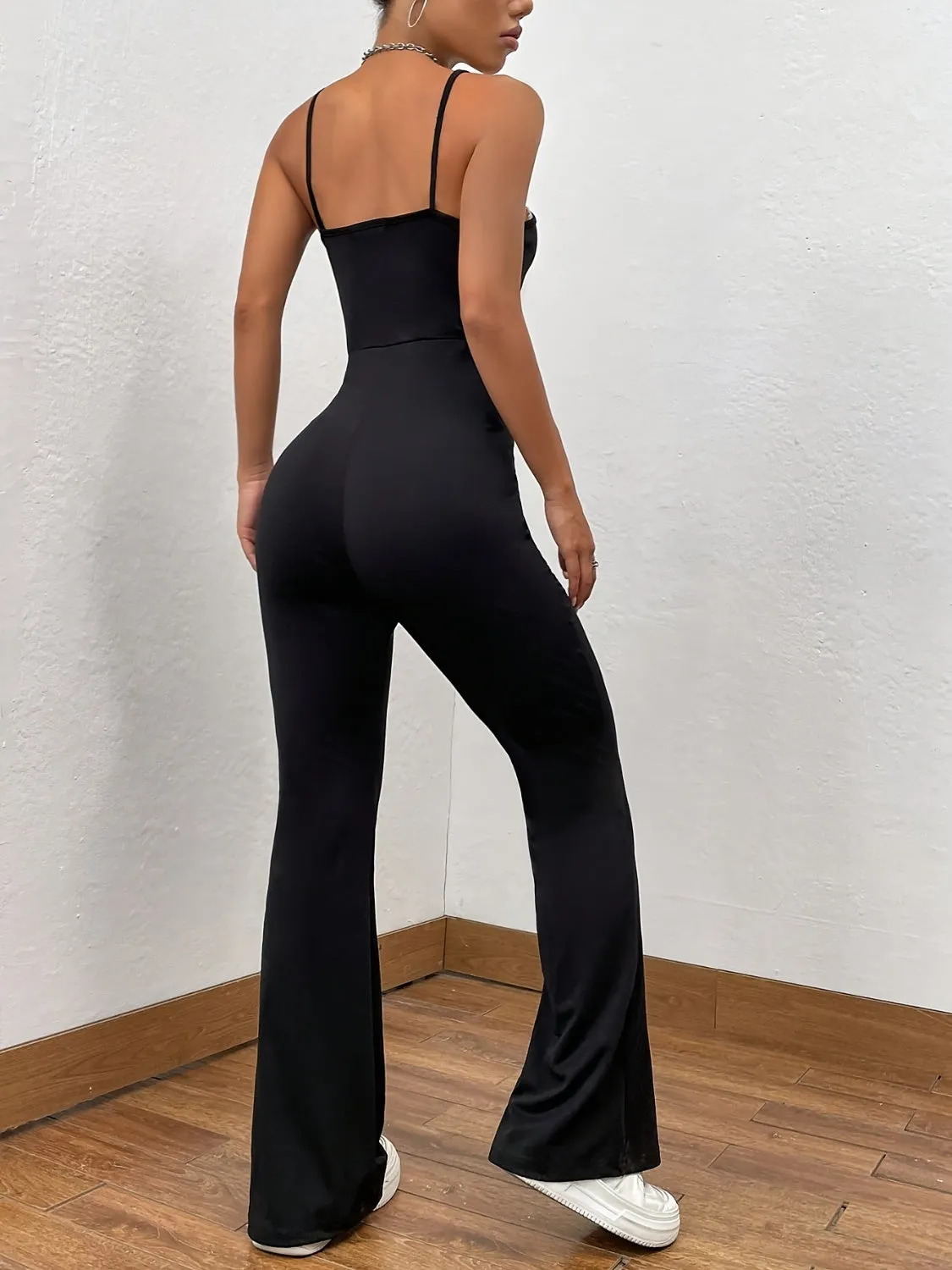 Square Neck Spaghetti Strap Jumpsuit sold by Charming Charlie product image thumbnail 2
