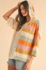 Oversized Colorblock V Neck Hooded Sweater sold by Charming Charlie