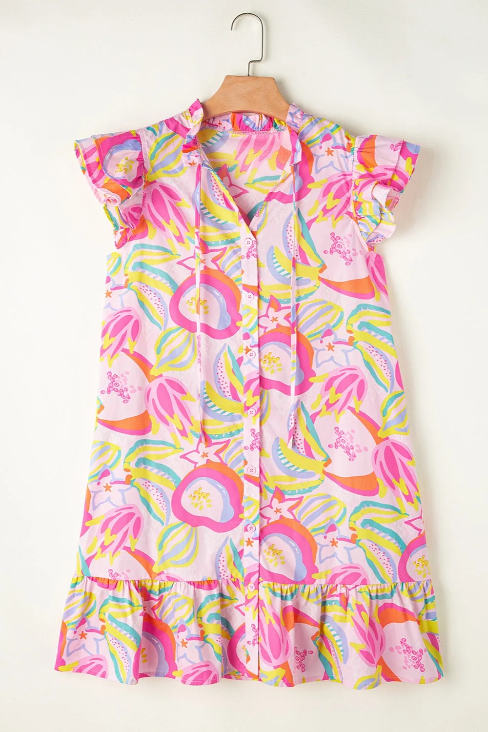 Ruffled Printed Cap Sleeve Mini Dress sold by Charming Charlie product image thumbnail 2