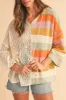 Oversized Colorblock V Neck Hooded Sweater sold by Charming Charlie